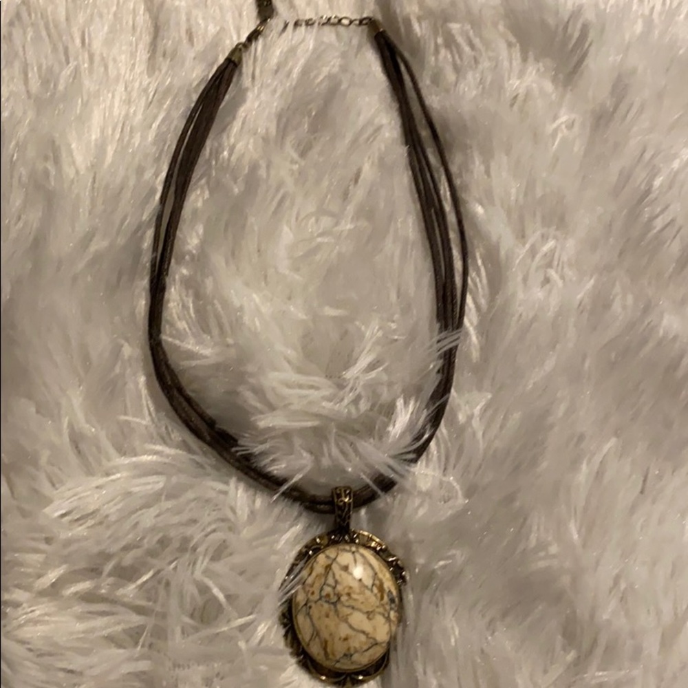 8 inch length stone necklace.